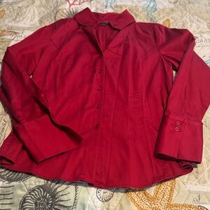 ANTONIO MELANI Red Button-Front Blouse